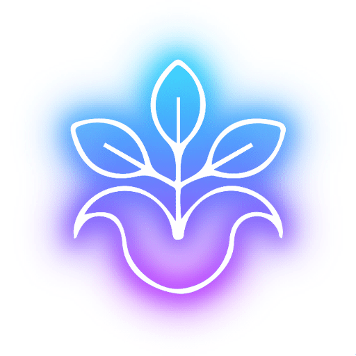 Blaue Topfblume in Neonfarben