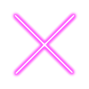 Rosafarbenes "X" in Neonfarben