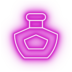 Pinkfarbenes Flaschensymbol in Neonfarben