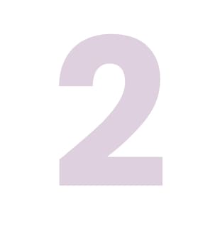 Minimalistische Zahl 2 in pastelligem Flieder